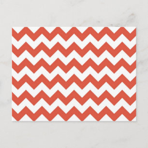 Orange and White Zigzag Postcard