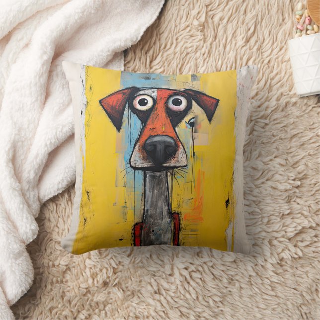 Orange and Yellow Abstract Dog Cushion (Blanket)