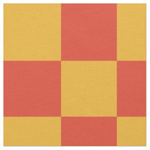 Orange and yellow chequerboard pattern fabric