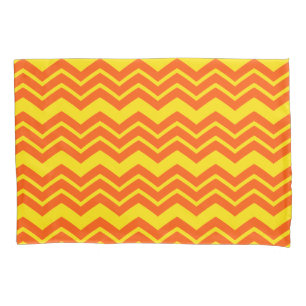 Orange and Yellow Chevron Pattern Design Pillowcase