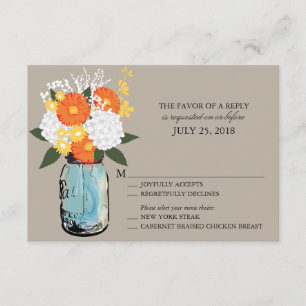 Orange and Yellow Citrus Bloom Mason Jar    RSVP