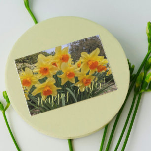 Orange and Yellow Daffodils Floral Easter Holiday Card