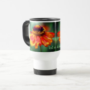 Orange And Yellow Daisy Flower Personalised  Travel Mug