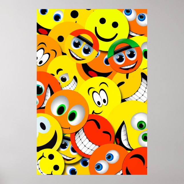 ORANGE AND YELLOW FACES COLLAGE POSTER (Front)