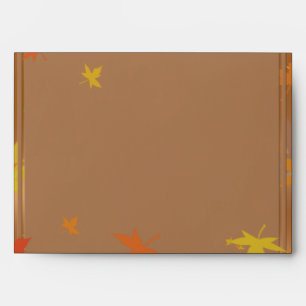 Orange and Yellow Fall Leaves Wedding Envelope