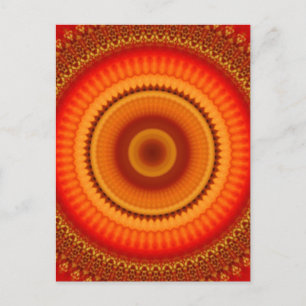 Orange and Yellow Floral Mandala Postcard
