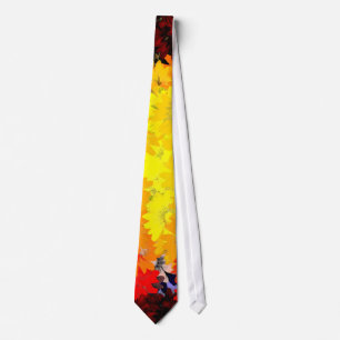 Orange and yellow floral tie
