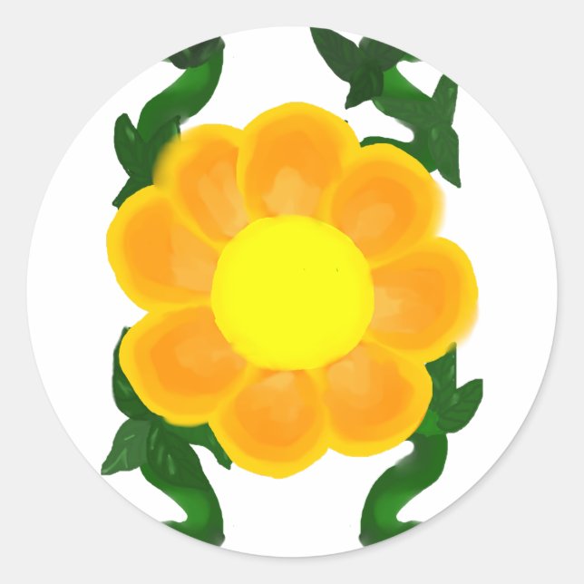orange and yellow flower sticker (Front)