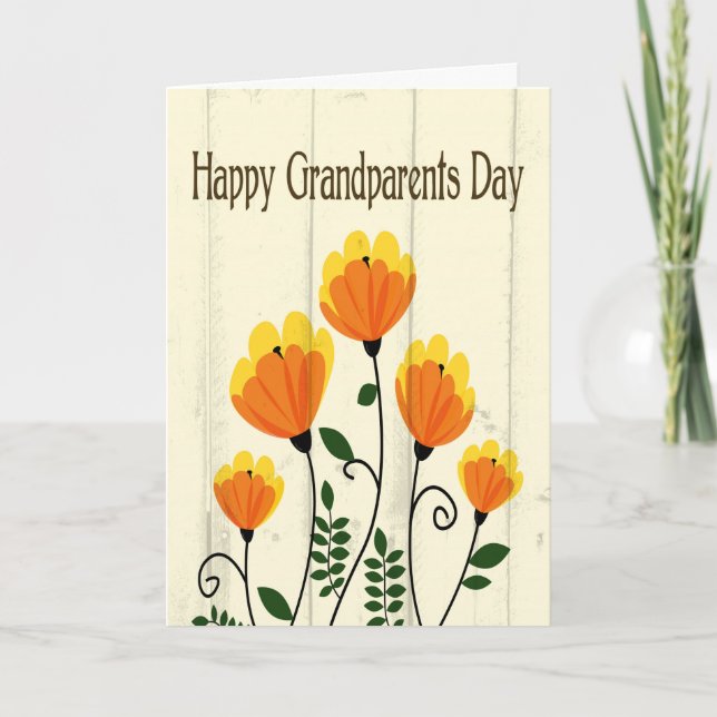 Orange and Yellow Flowers for Grandparents Day Card (Front)