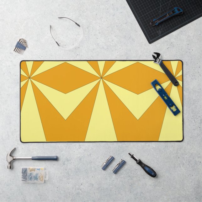 Orange and Yellow Geometric Desk Mats (Workstation)