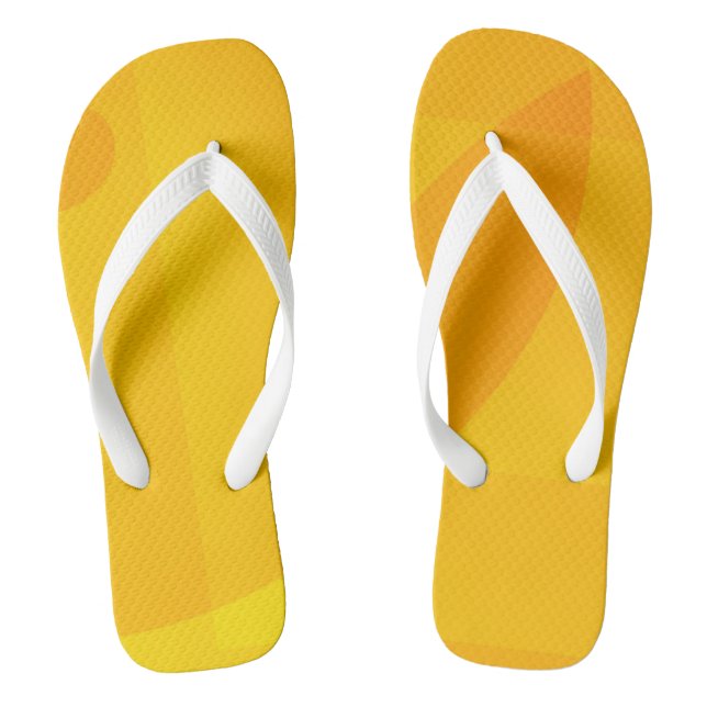 Orange and Yellow Geometric Flip Flops (Footbed)
