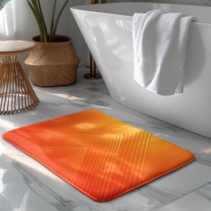 Orange and yellow geometric ombre design bath mat