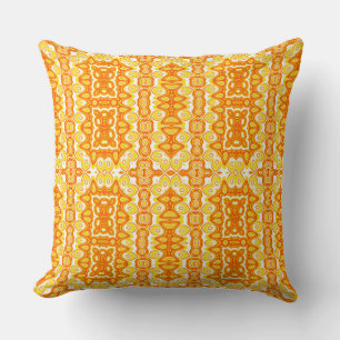 Orange and Yellow Geometric Pattern Cushion
