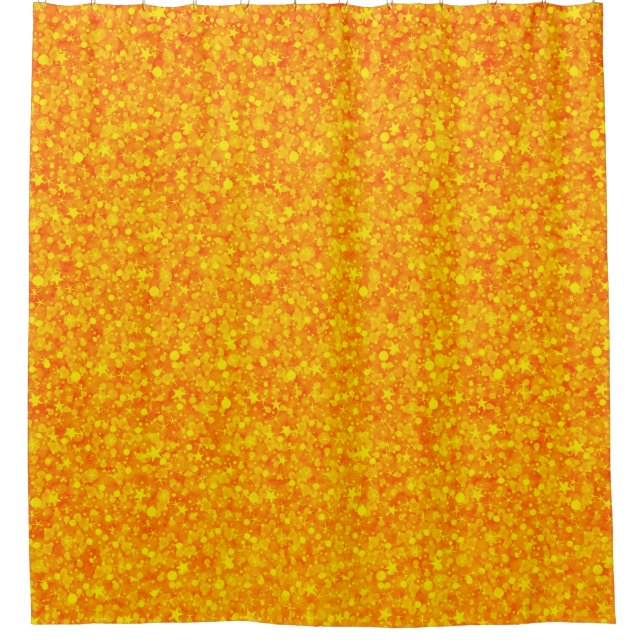 Orange And Yellow Glitter And Sparkles Shower Curtain (Front)