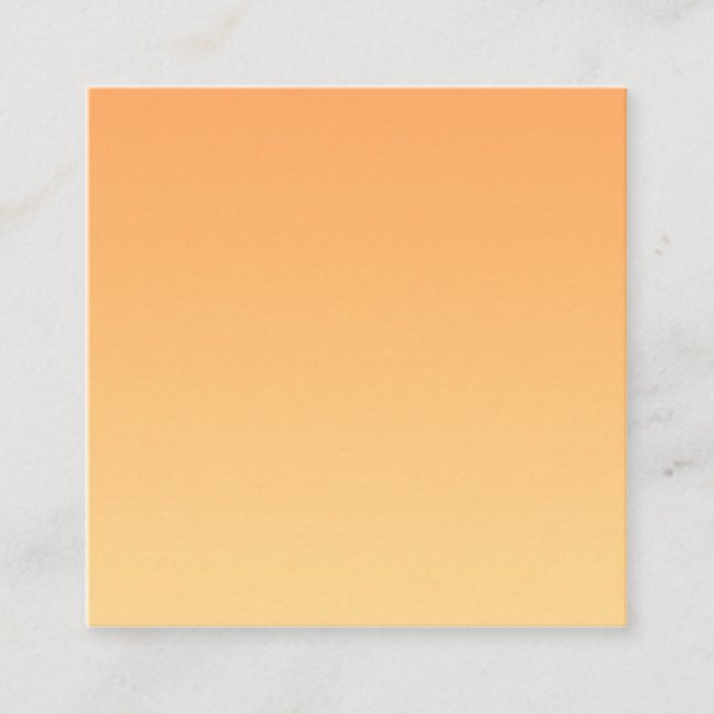 Orange and Yellow Gradient Background Square Business Card (Front)