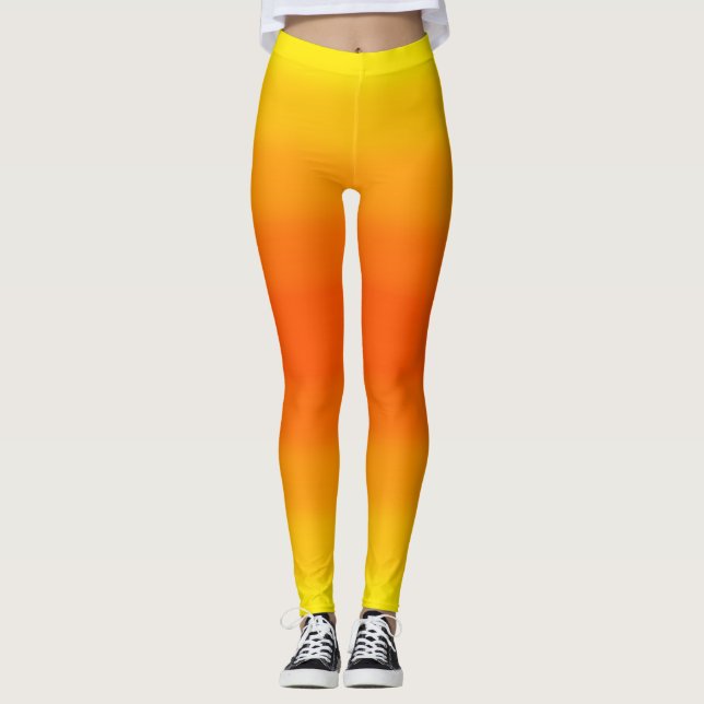 Orange and Yellow Gradient Leggings (Front)