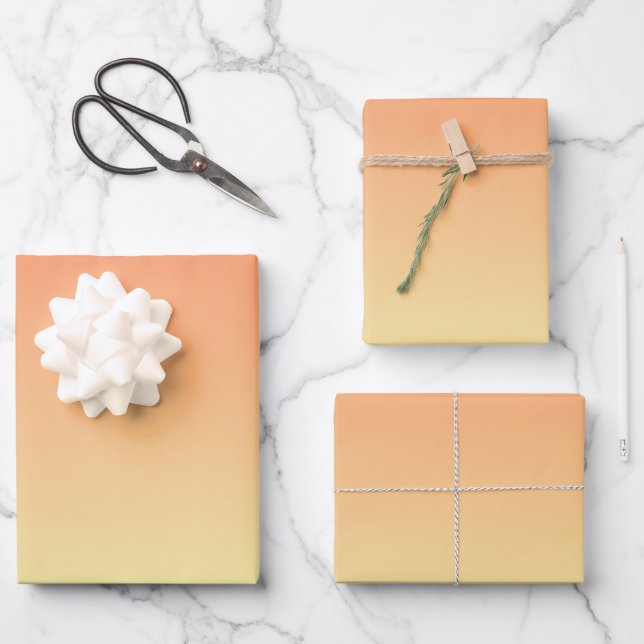 Orange and Yellow Gradient Wrapping Paper Sheet (Front)