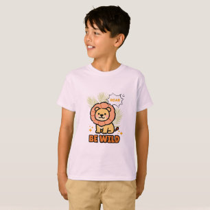 Orange and Yellow Illustrated Lion T-Shirt