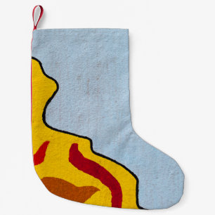 Orange and yellow illustration small christmas stocking