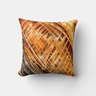 Orange and Yellow Lined Abstract Cushion