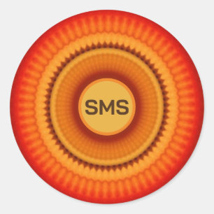  Orange and Yellow Mandala Classic Round Sticker