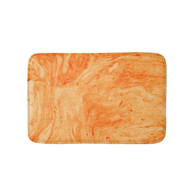 Orange And Yellow Marble Stone Bath Mat (Front)