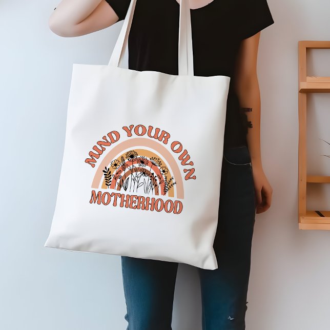 Orange and Yellow Mind Your Own Motherhood Tote Bag (Creator Uploaded)