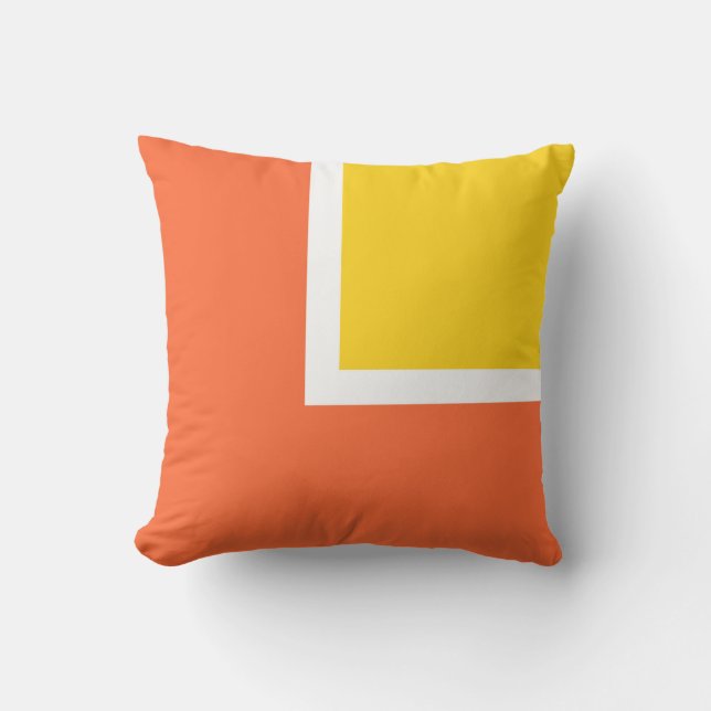 Orange and Yellow Modern Outdoor Throw Pillow (Front)