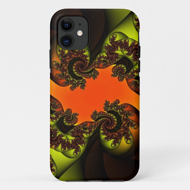 orange and yellow paisley Case-Mate iPhone case (Back)