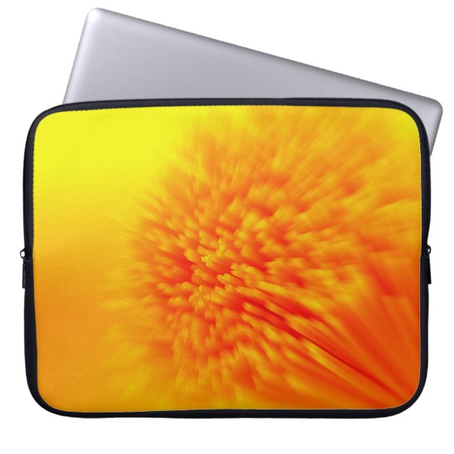 Orange and yellow pattern on laptop sleeve (Front)