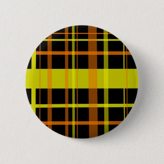 Orange and Yellow Plaid 6 Cm Round Badge
