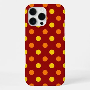 Orange and Yellow Polka Dots On Red iPhone 16 Pro Max Case