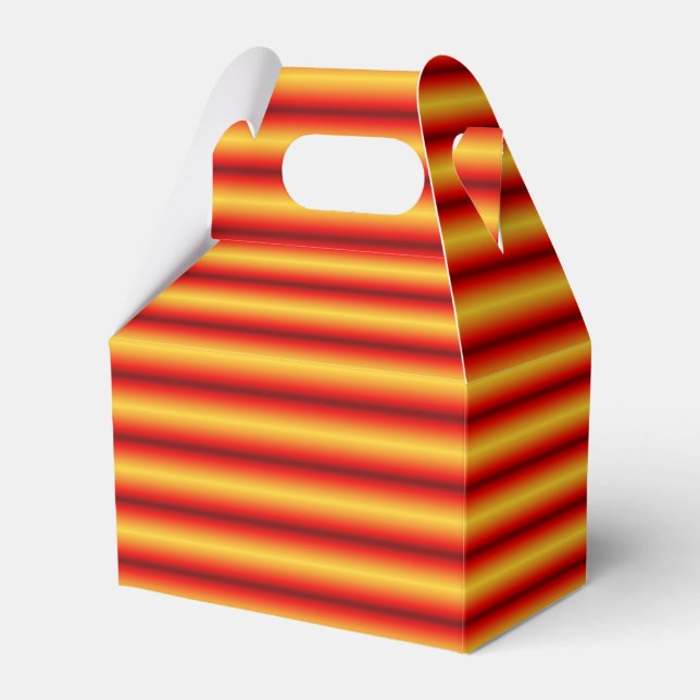 Orange and Yellow Striped Favour Box (Front Side)