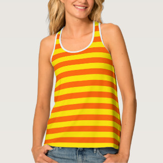 Orange and Yellow Stripes Design Singlet