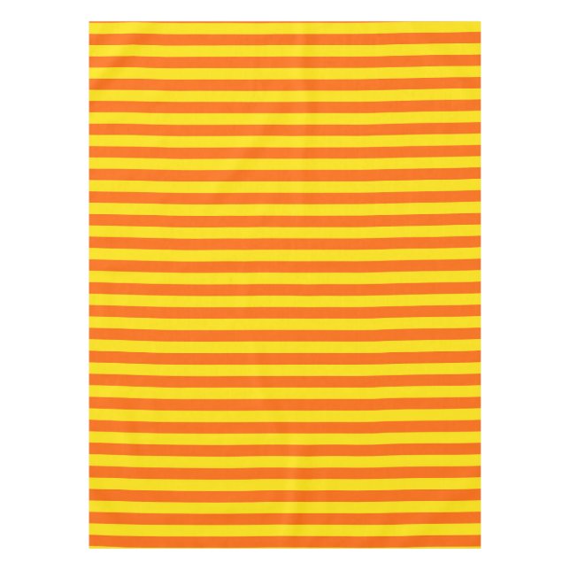 Orange and Yellow Stripes Design Tablecloth (Front)