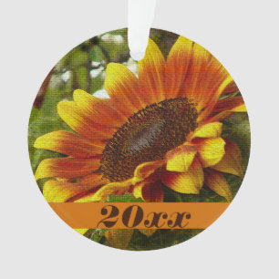 Orange and Yellow Sunflower Ornament