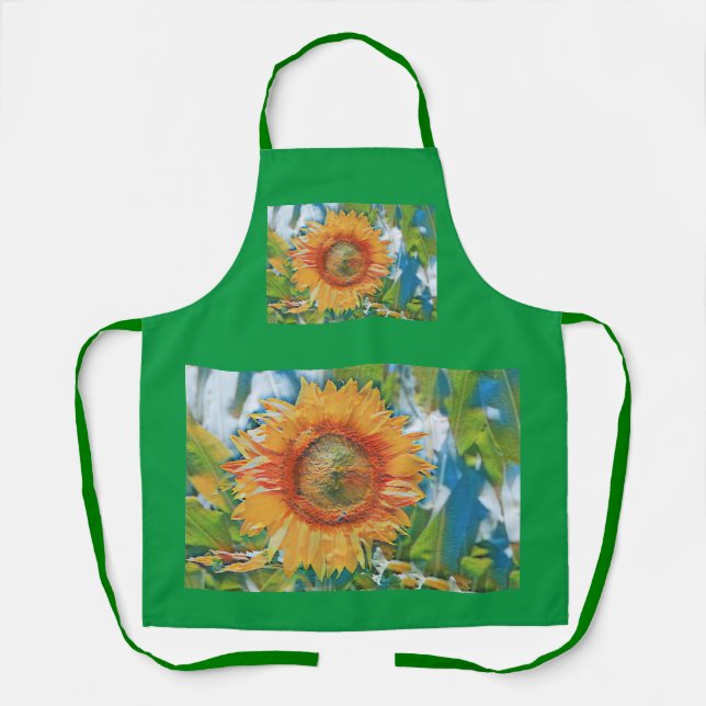 Orange and yellow sunflower yellow flower apron (Front)