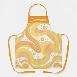 Orange And Yellow Swirls With Dots Apron