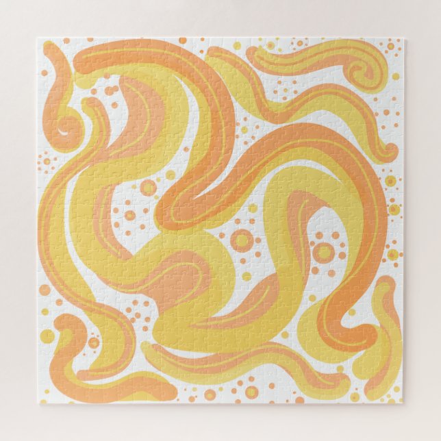 Orange And Yellow Swirls With Dots Jigsaw Puzzle (Horizontal)