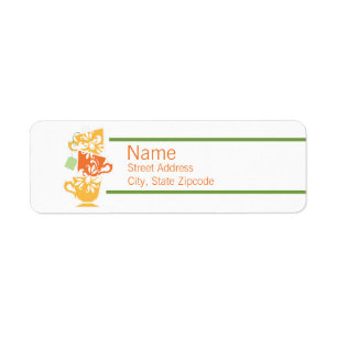 Orange and Yellow Tea Return Address Label