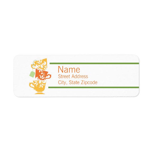 Orange and Yellow Tea Return Address Label (Front)