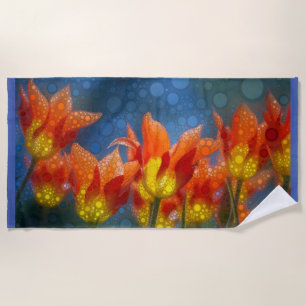 Orange And Yellow Tulips Beach Towel
