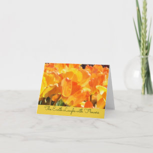 Orange and Yellow Tulips Earth Laughs with Flowers Note Card