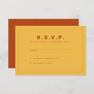Orange and Yellow Wes Anderson Inspired RSVP Card