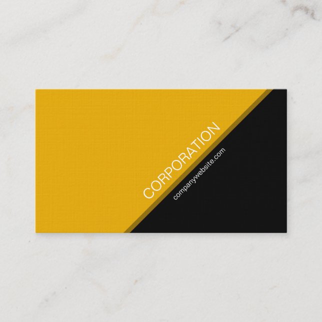 Orange angled text modern business card (Front)