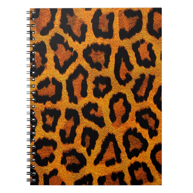 Orange animal print design notebook (Front)