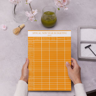 Orange Annual New Year Budgeting Notepad