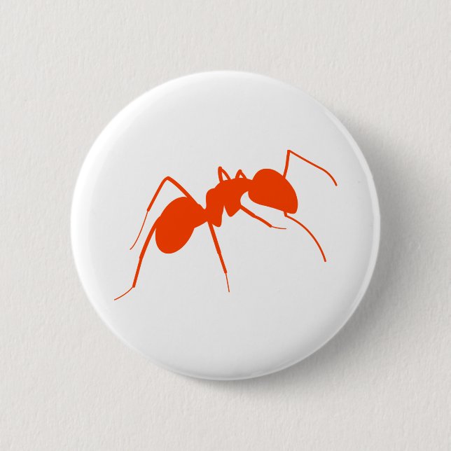 Orange Ant 6 Cm Round Badge (Front)