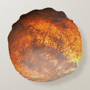orange antique car close up round cushion