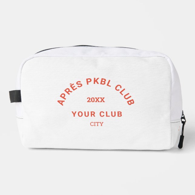 Orange Après PKBL Club Crest Monogram Pickleball  Dopp Kit (Front)